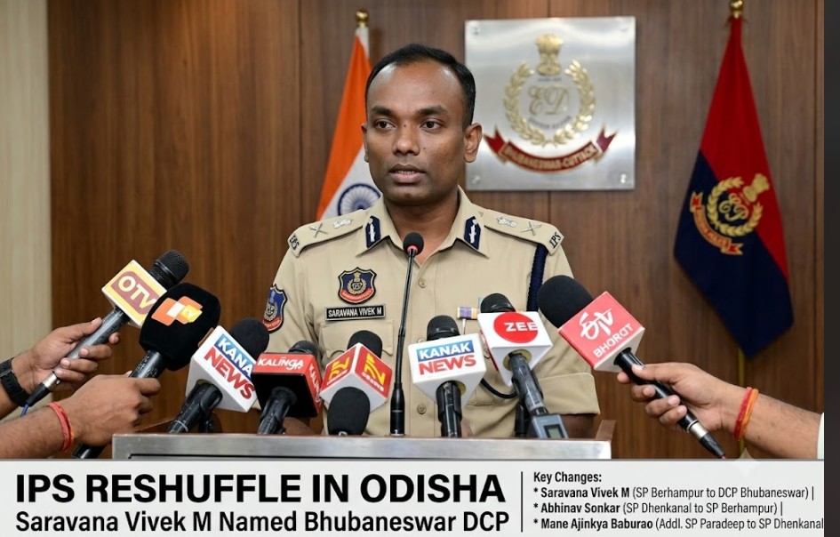 IPS Reshuffle in Odisha: Saravana Vivek M Named Bhubaneswar DCP